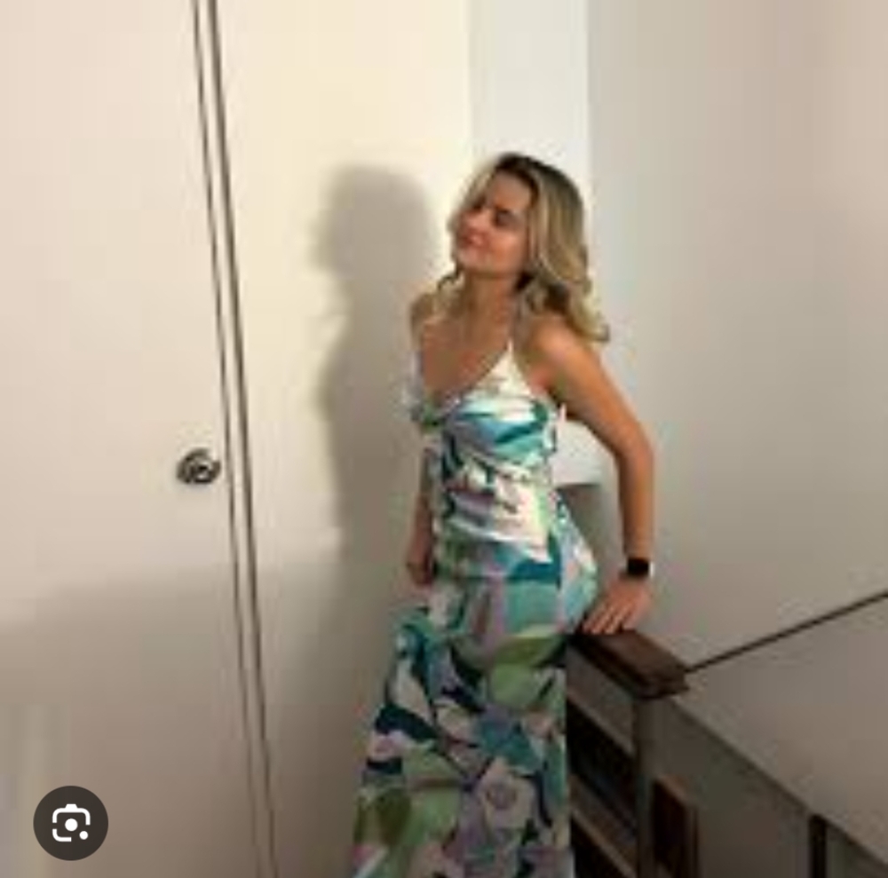Honey and Rosie Printed Floral Satin Sleeveless Sweetheart Neckline Midi Dress